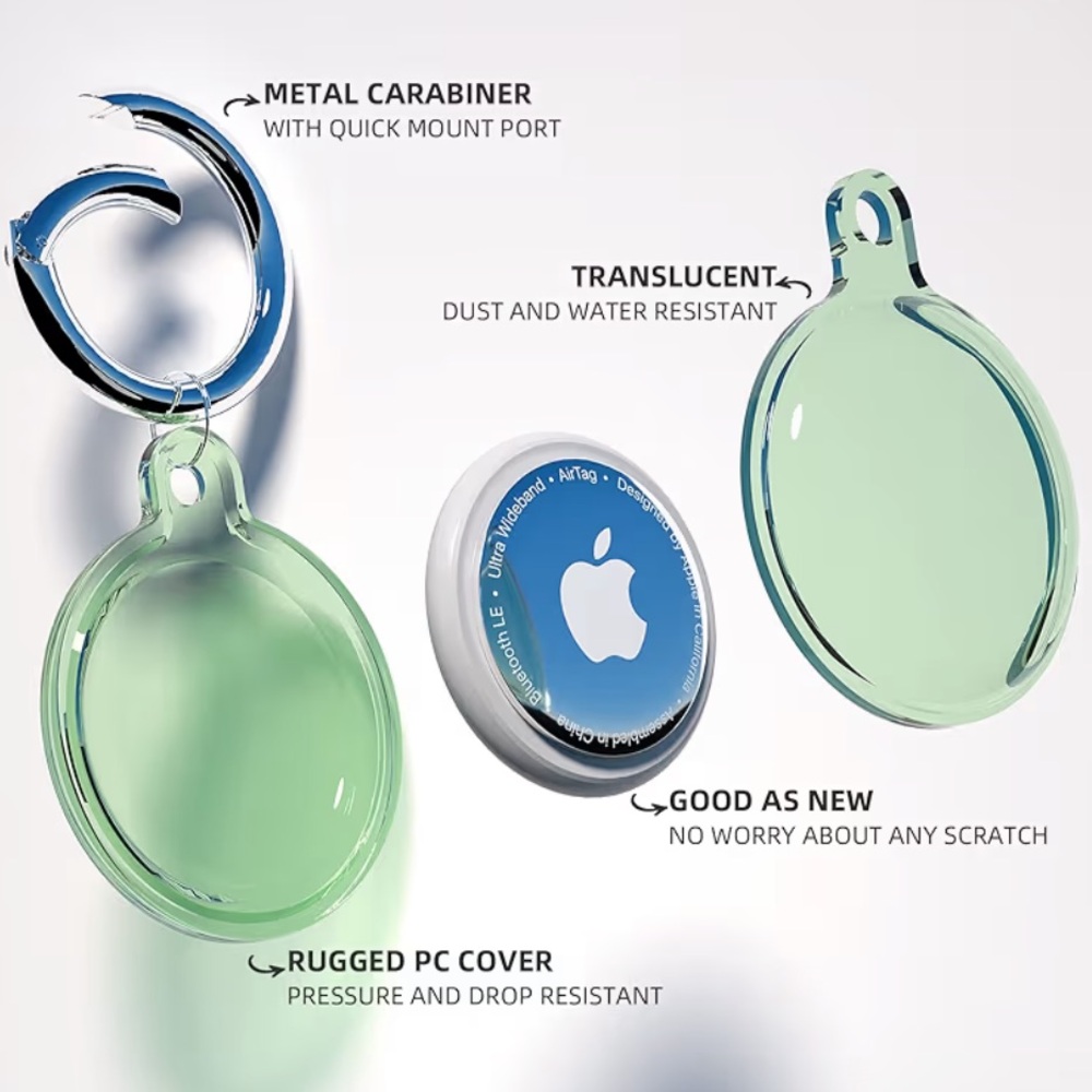 Set of 4 Apple AirTag Holders Waterproof Case Backpack Keychain Charm NIB - Picture 3 of 5